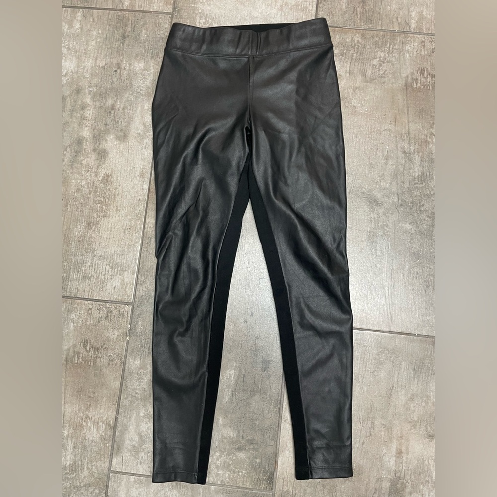 Mango Black Faux Leather Pants